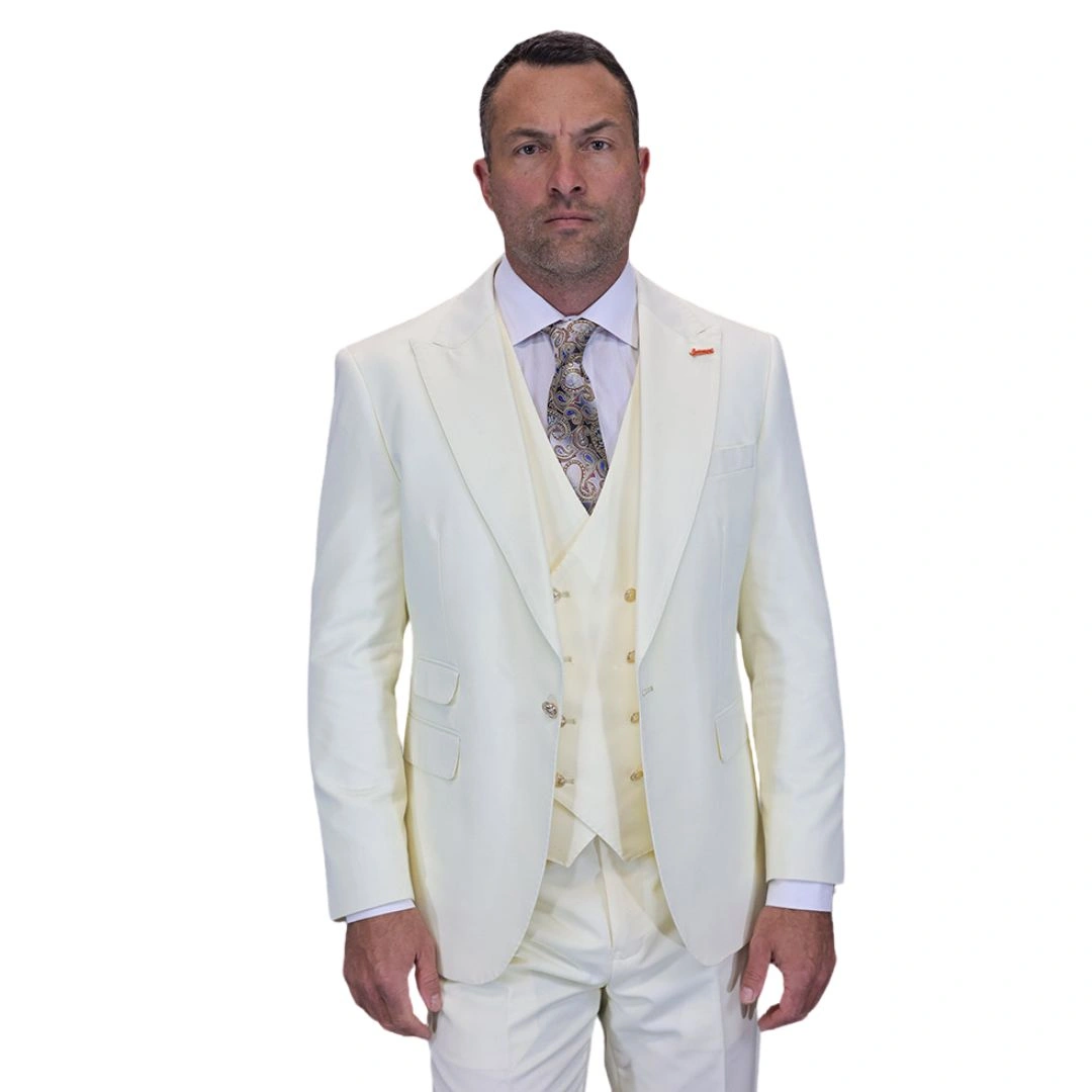 "Aether Crest: Luxe Off-White Pakket - Verfijnde Moderne Pasvorm (3-delig)"